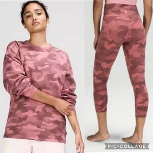 Lululemon Oversized Sweatshirt & Align Crops 21” in Heritage 365 Camo BrierRose